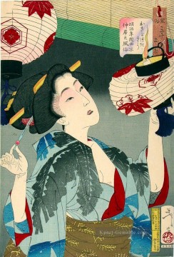 月岡芳年 Tsukioka Yoshitoshi Werke - Das Aussehen einer Kyoto Kellnerin in der Meiji Ära Tsukioka Yoshitoshi schöne Frauen